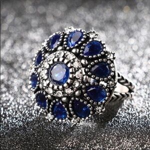 Antique silver plated ring